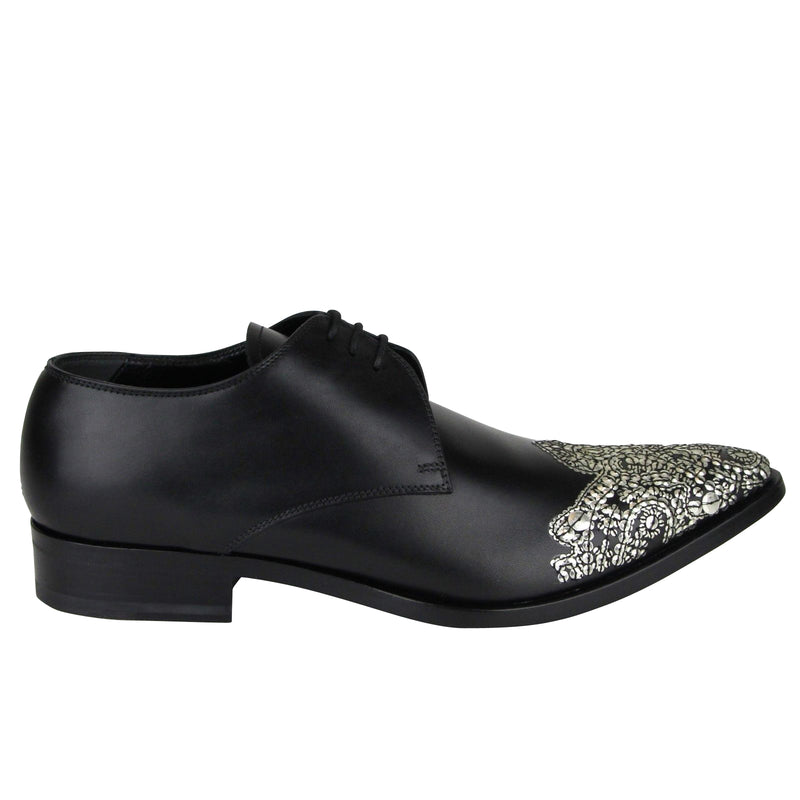 Alexander McQueen Men's Oxfords Black Leather Dress Shoes