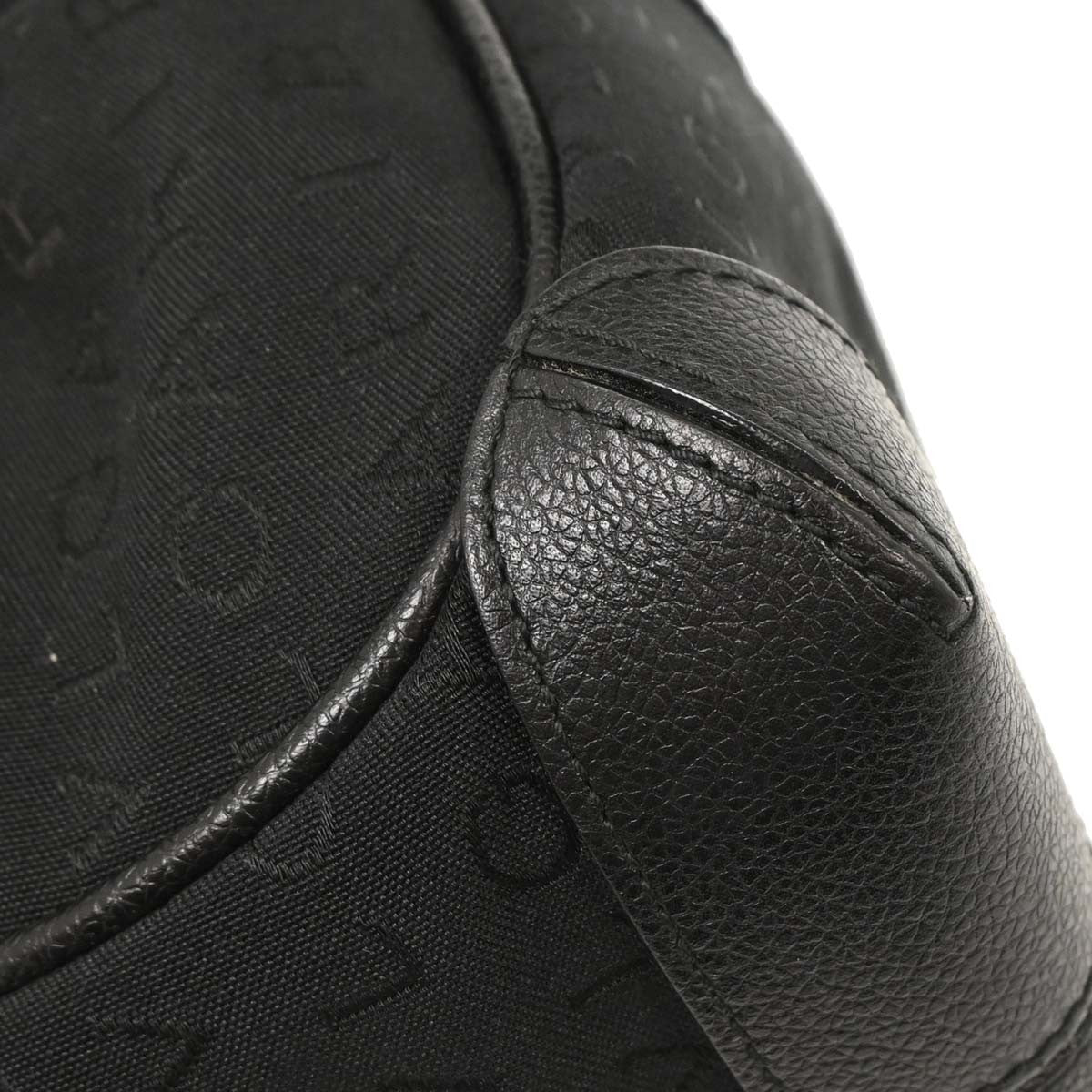 Bvlgari Logomania Canvas With Leather Black Leather Shoulder Bag Bag (Pre-Owned)