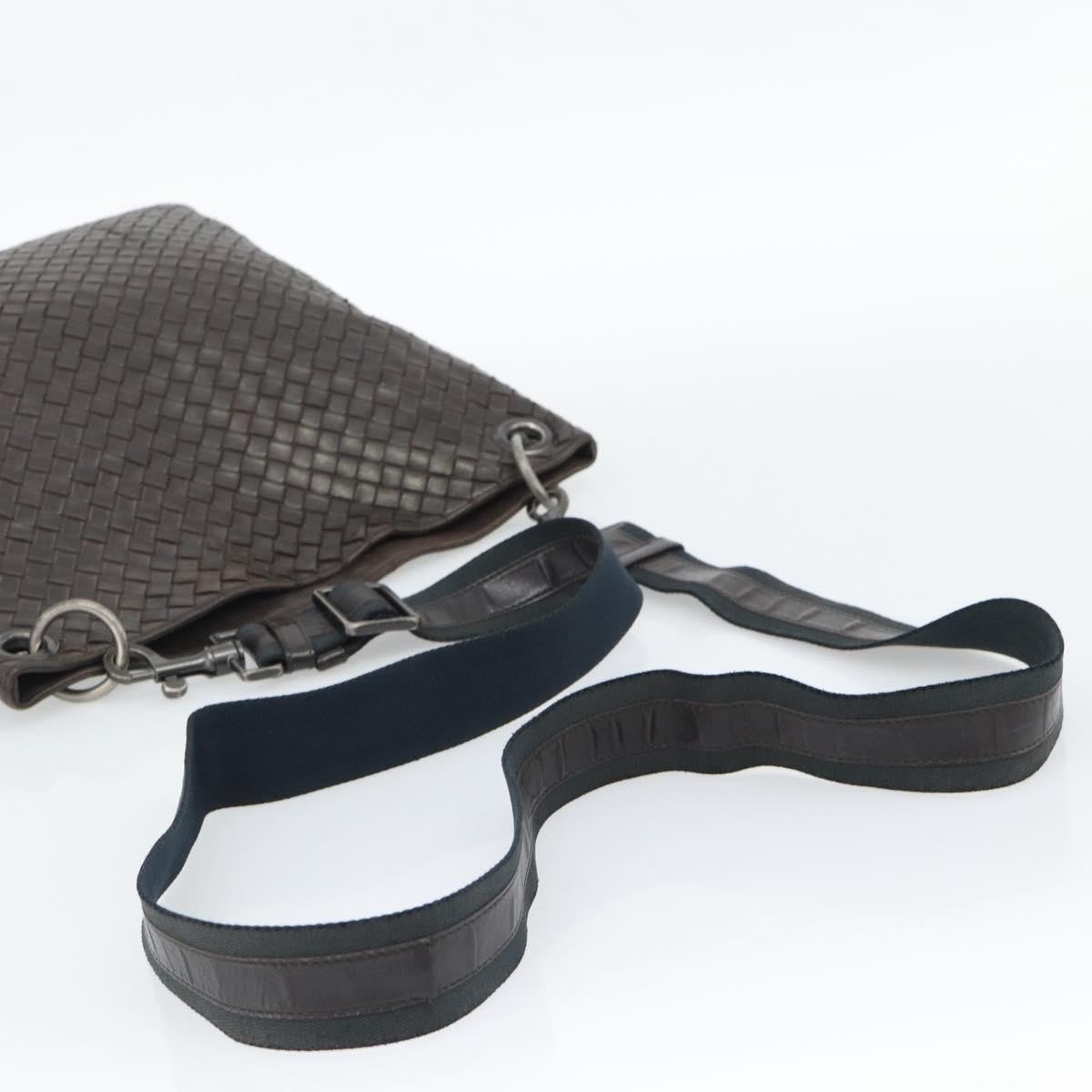 Bottega Veneta Flat Messenger Intrecciato Nappa Brown Leather Crossbody Bag Bag (Pre-Owned)