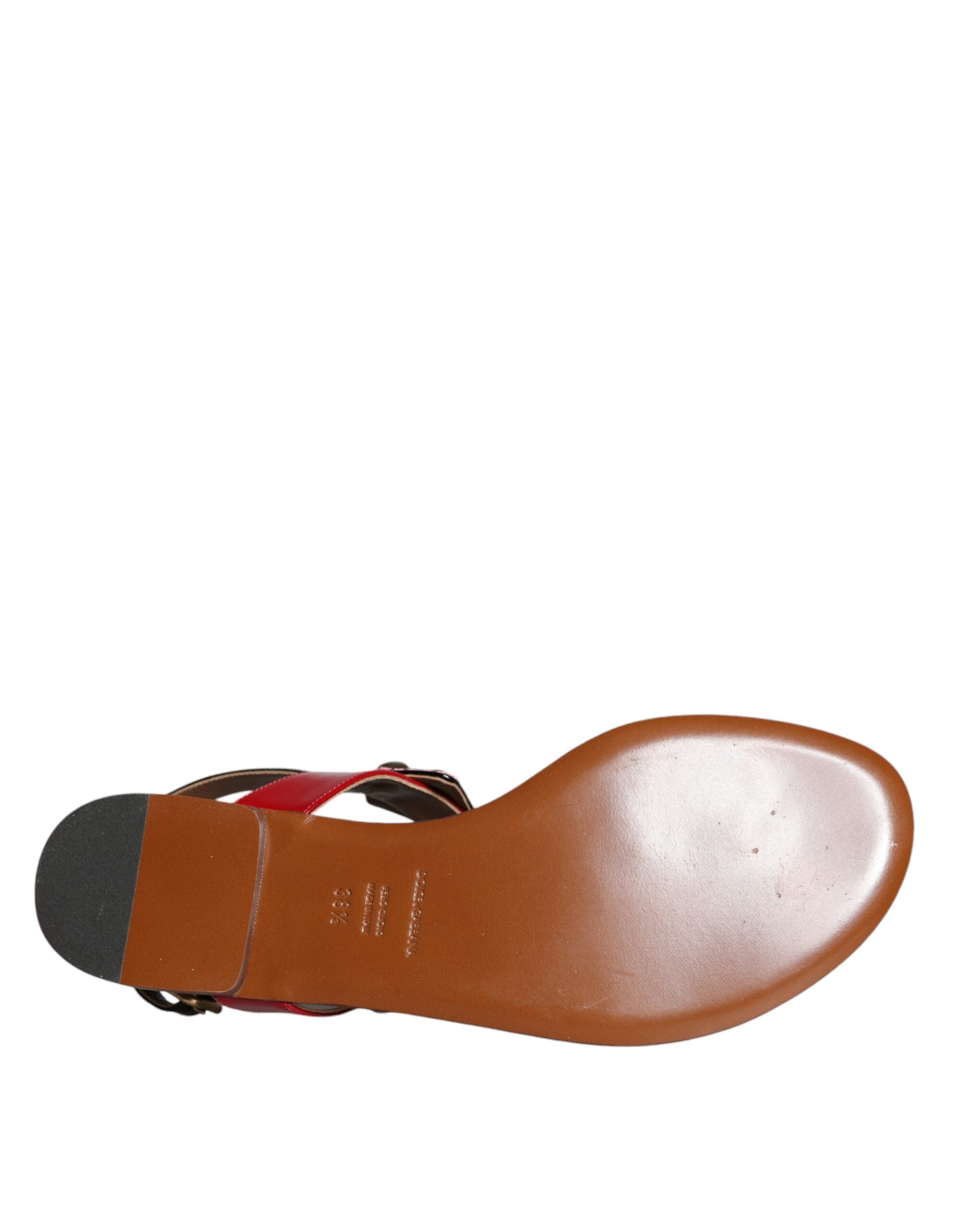 Dolce & Gabbana Multicolor Crystal Sandals Flip Flops Women's Shoes
