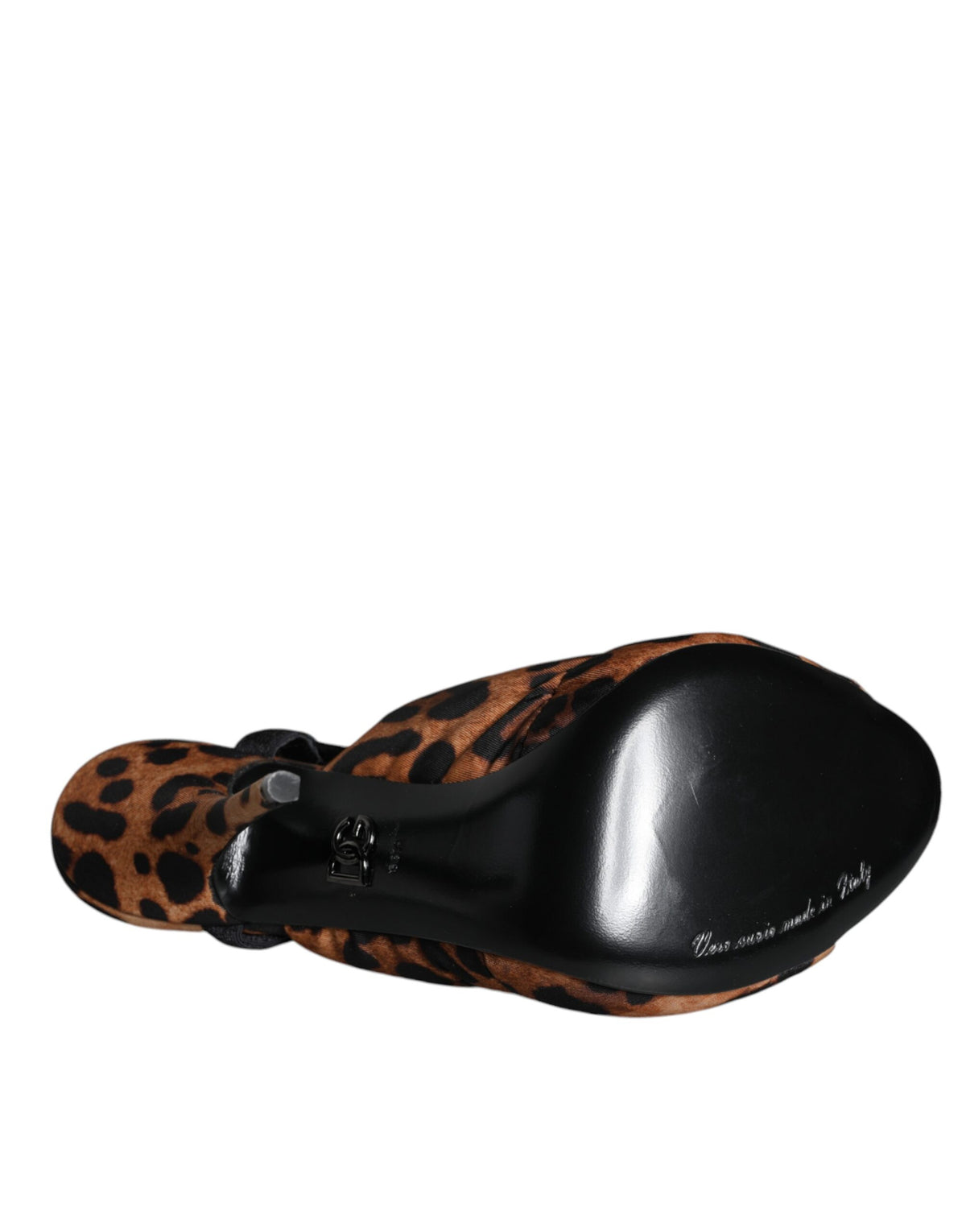 Dolce & Gabbana Brown Leopard Keira Slingback Sandals Women's Shoes
