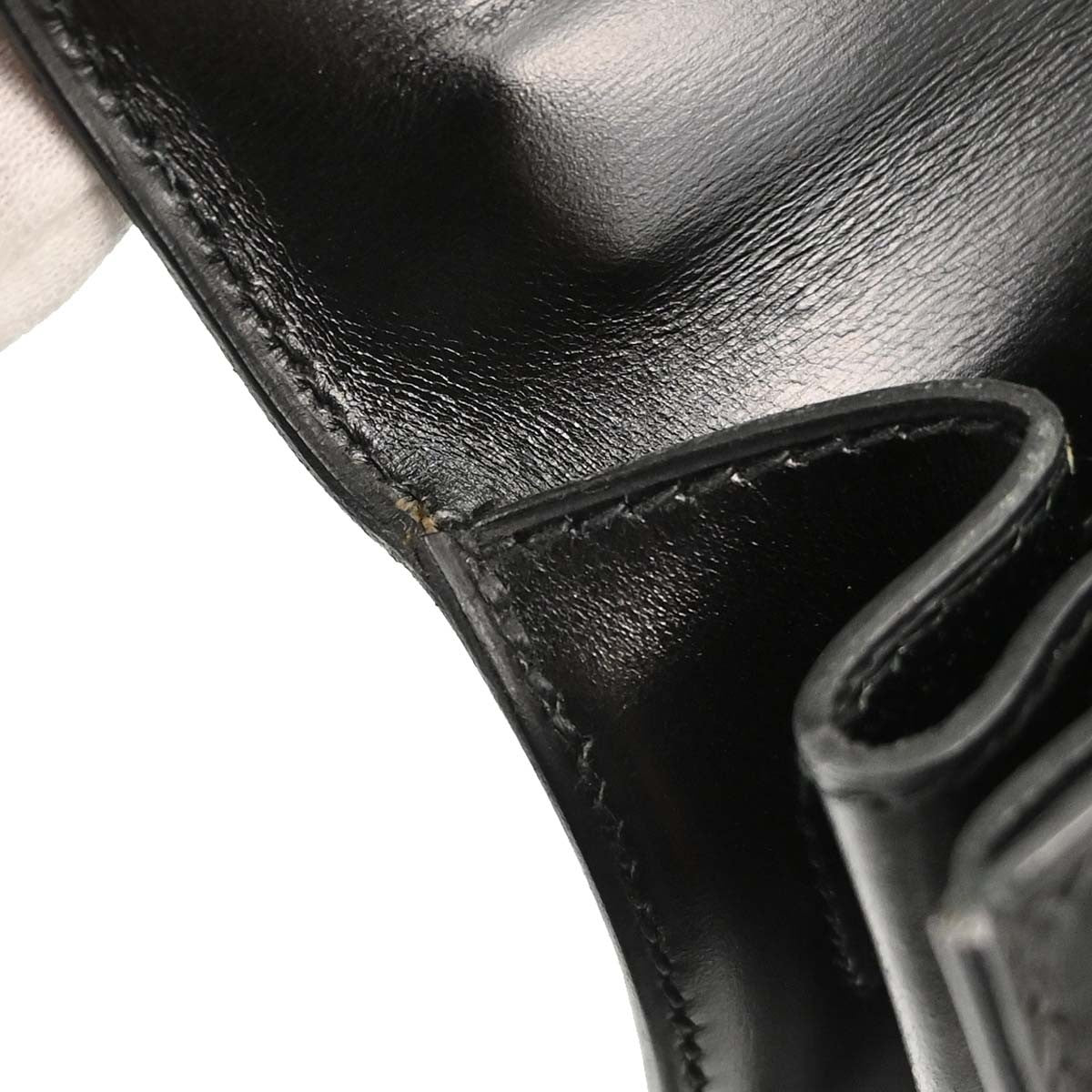 Hermes Kelly Sellier Box Calf Black Calfskin Handbag (Pre-Owned)