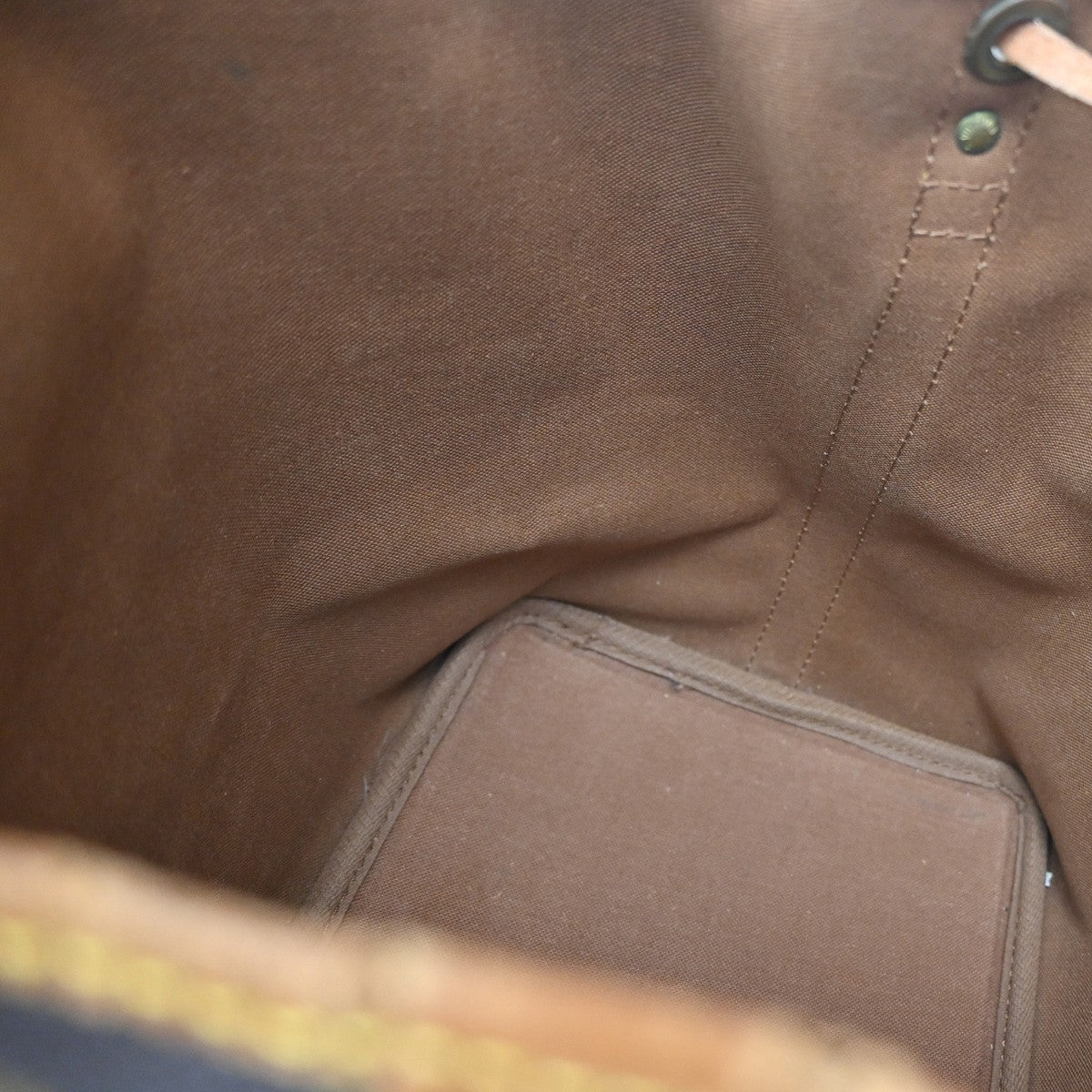 Louis Vuitton Petit Noe Monogram Canvas Brown Leather Handbag (Pre-Owned)