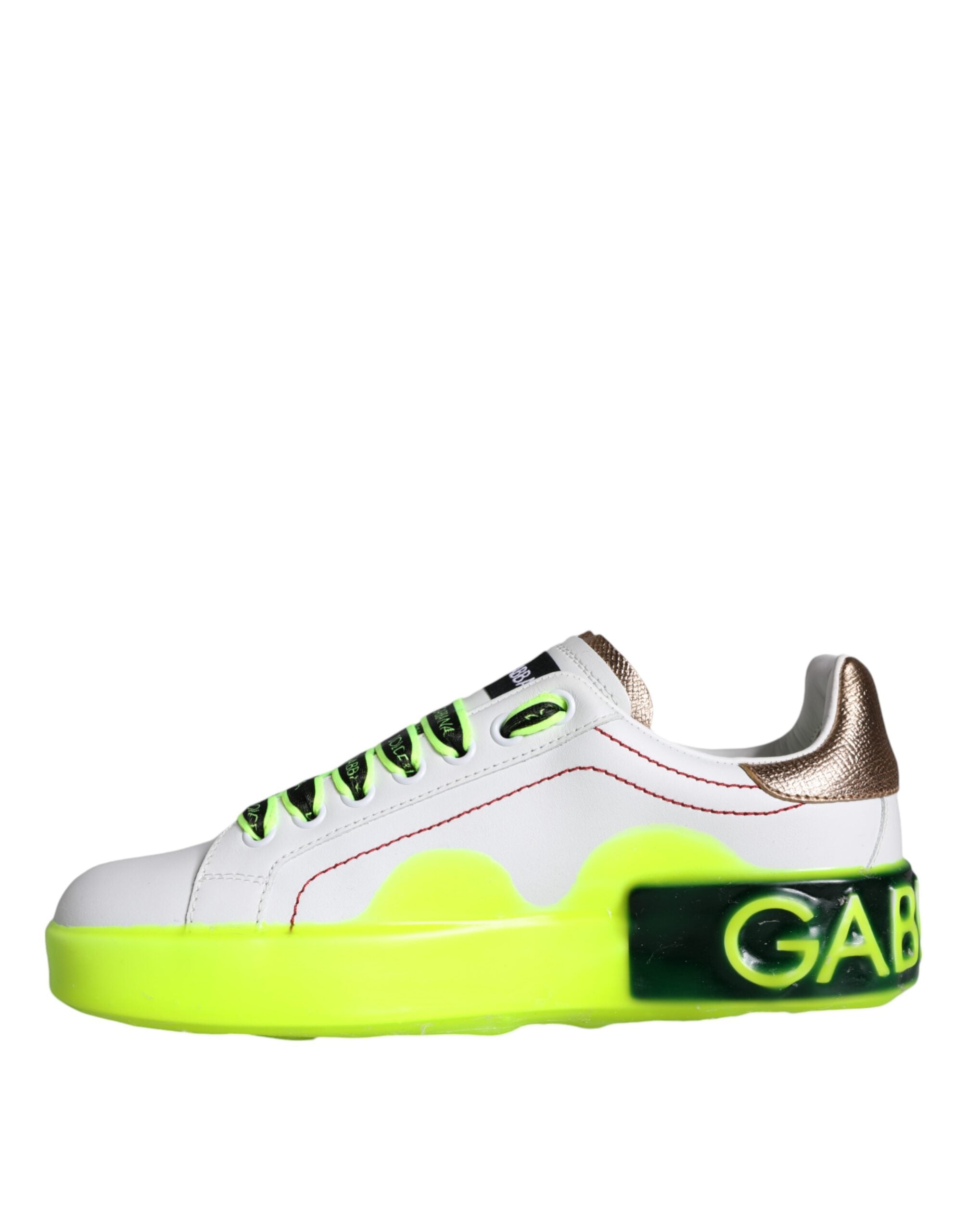 Dolce & Gabbana White Leather Portofino Low Top Sneakers Women's Shoes