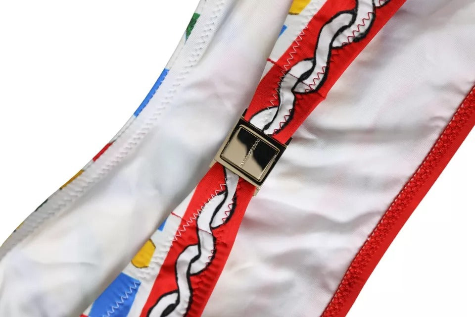Dolce & Gabbana Multicolor Carretto Bandeau Swimwear Top Women's Bikini