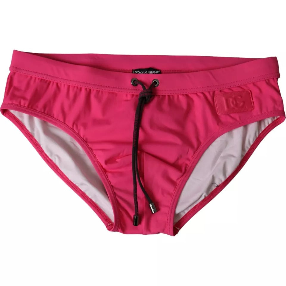 Dolce & Gabbana Pink Nylon DG Logo Beachwear Brief Swimwear Men's Men