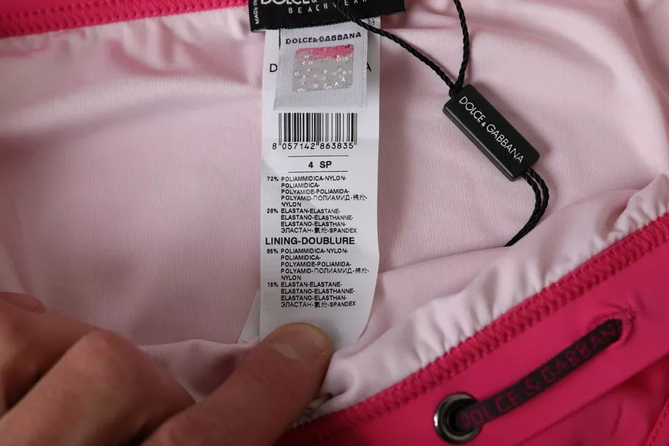 Dolce & Gabbana Pink Nylon DG Logo Beachwear Brief Swimwear Men's Men