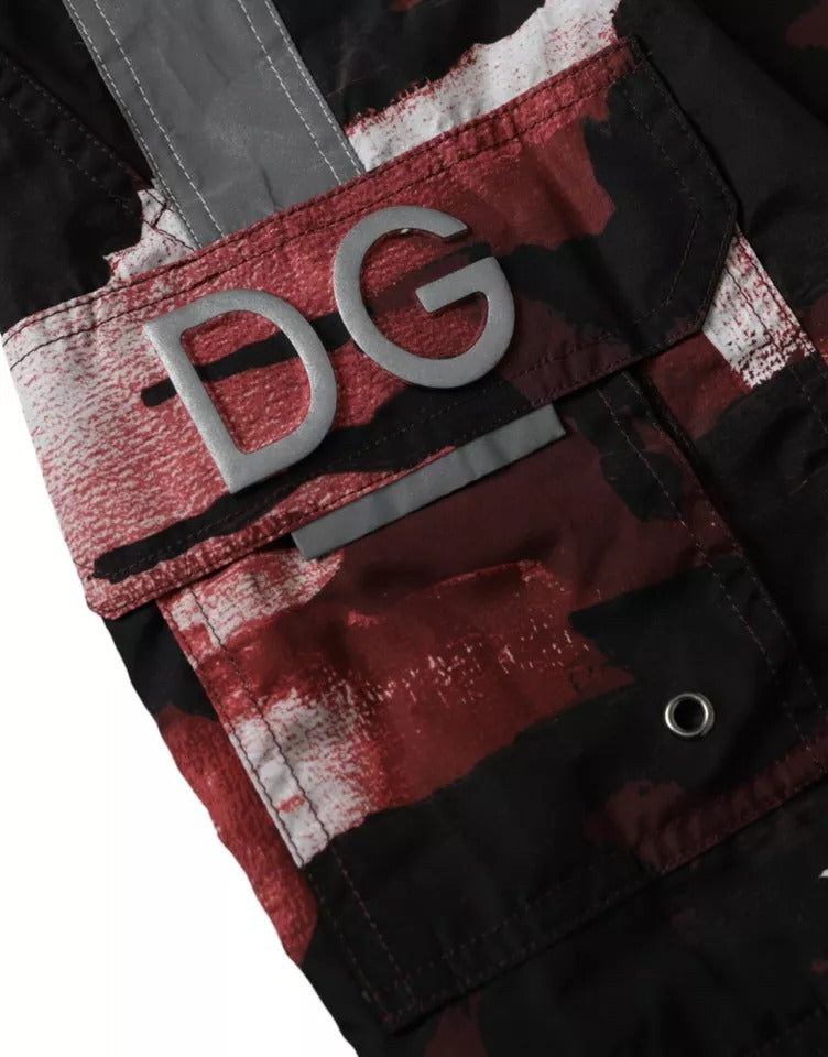 Dolce & Gabbana Multicolor Camouflage DG Logo Beachwear Shorts Men's Swimwear