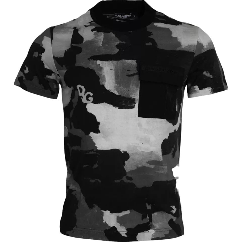 Dolce & Gabbana Multicolor Camouflage Cotton Crewneck Men's T-shirt