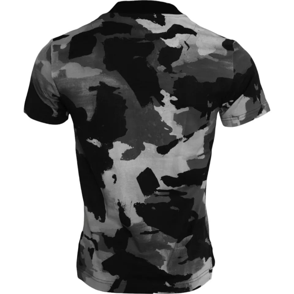 Dolce & Gabbana Multicolor Camouflage Cotton Crewneck Men's T-shirt