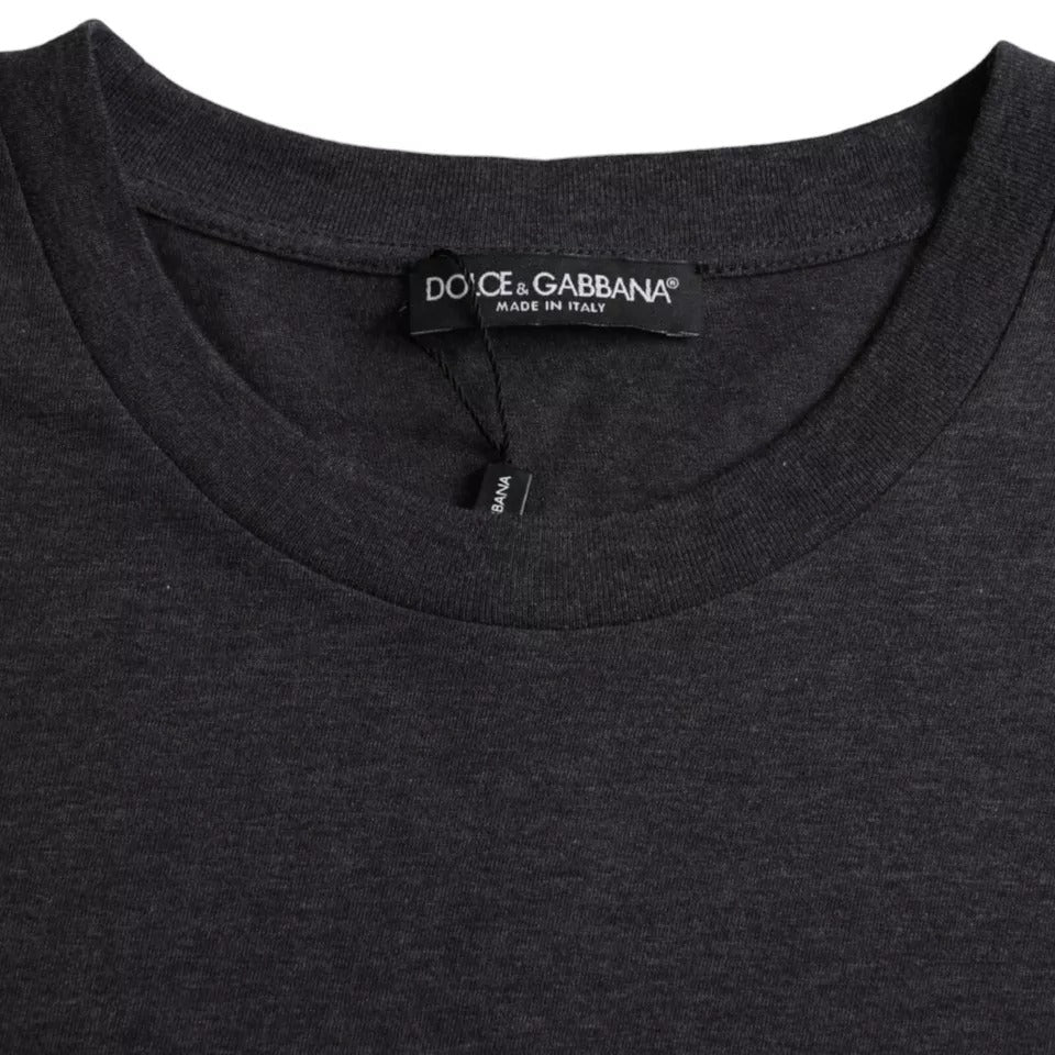 Dolce & Gabbana Black Cotton Crew Neck Short Sleeves Men's T-shirt