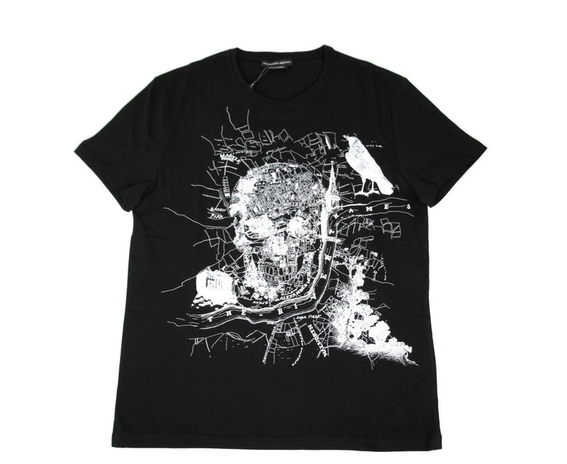 Alexander McQueen Men's Black Organic Skull Print T-Shirt