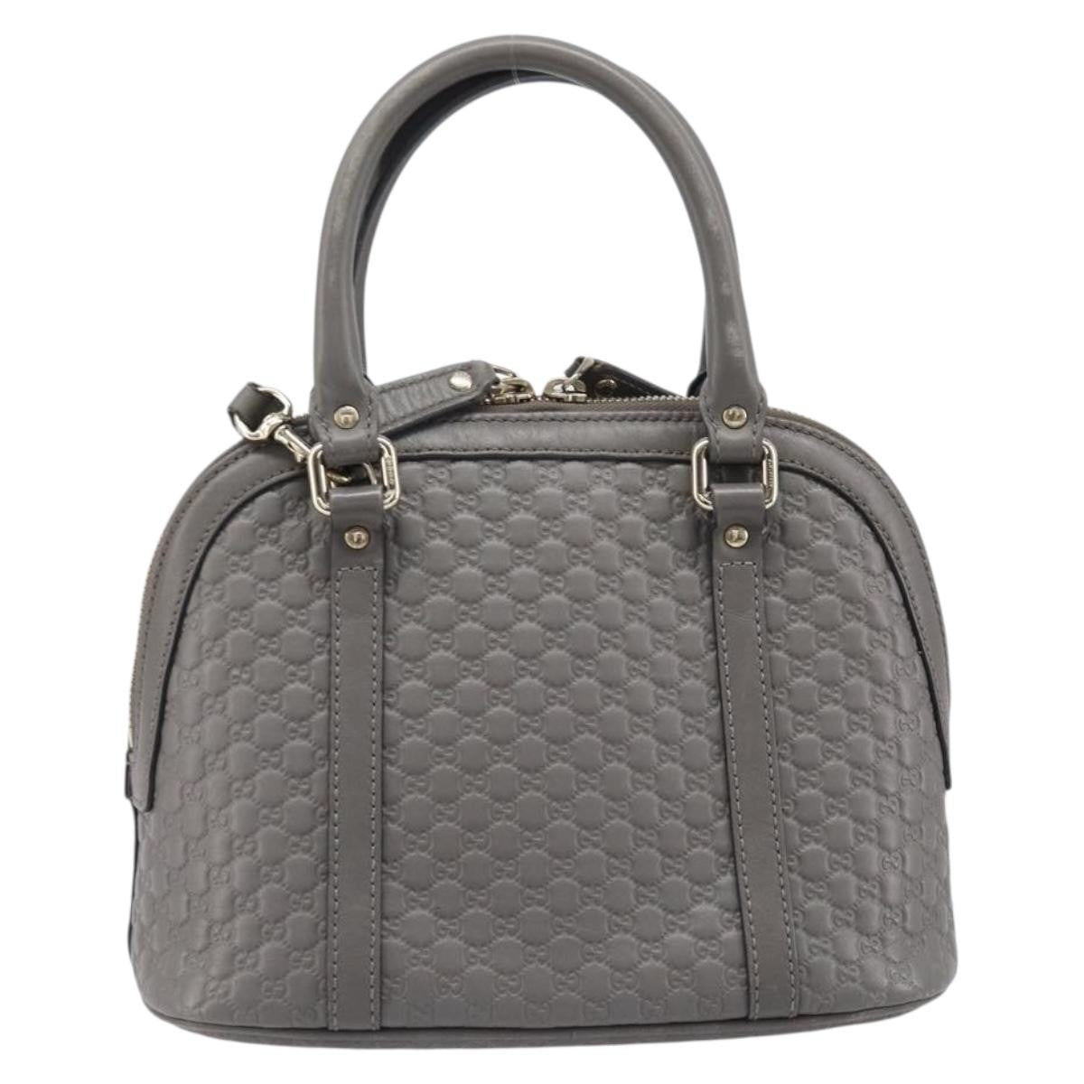Gucci Convertible Dome Satchel Microguccissima Leather Gray Leather Handbag (Pre-Owned)