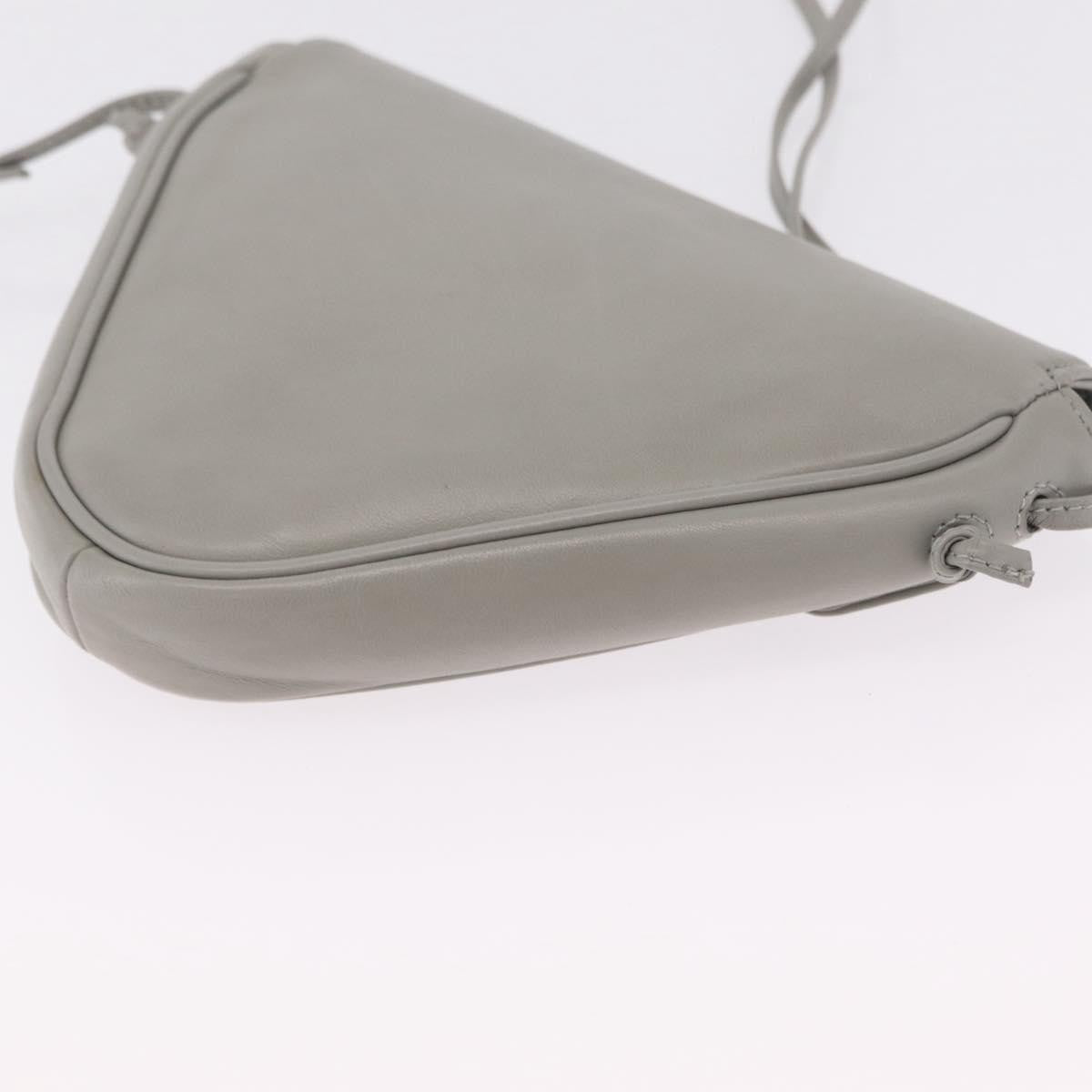 Celine Triangle Leather Gray Leather Handbag (Pre-Owned)