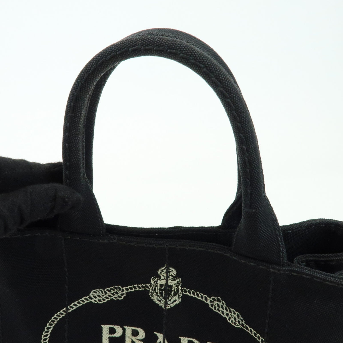 Prada Canapa Canvas Black Canvas Tote Bag Bag (Pre-Owned)