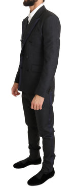 Dolce & Gabbana Elegant Gray Polka Dot 3-Piece Men's Suit