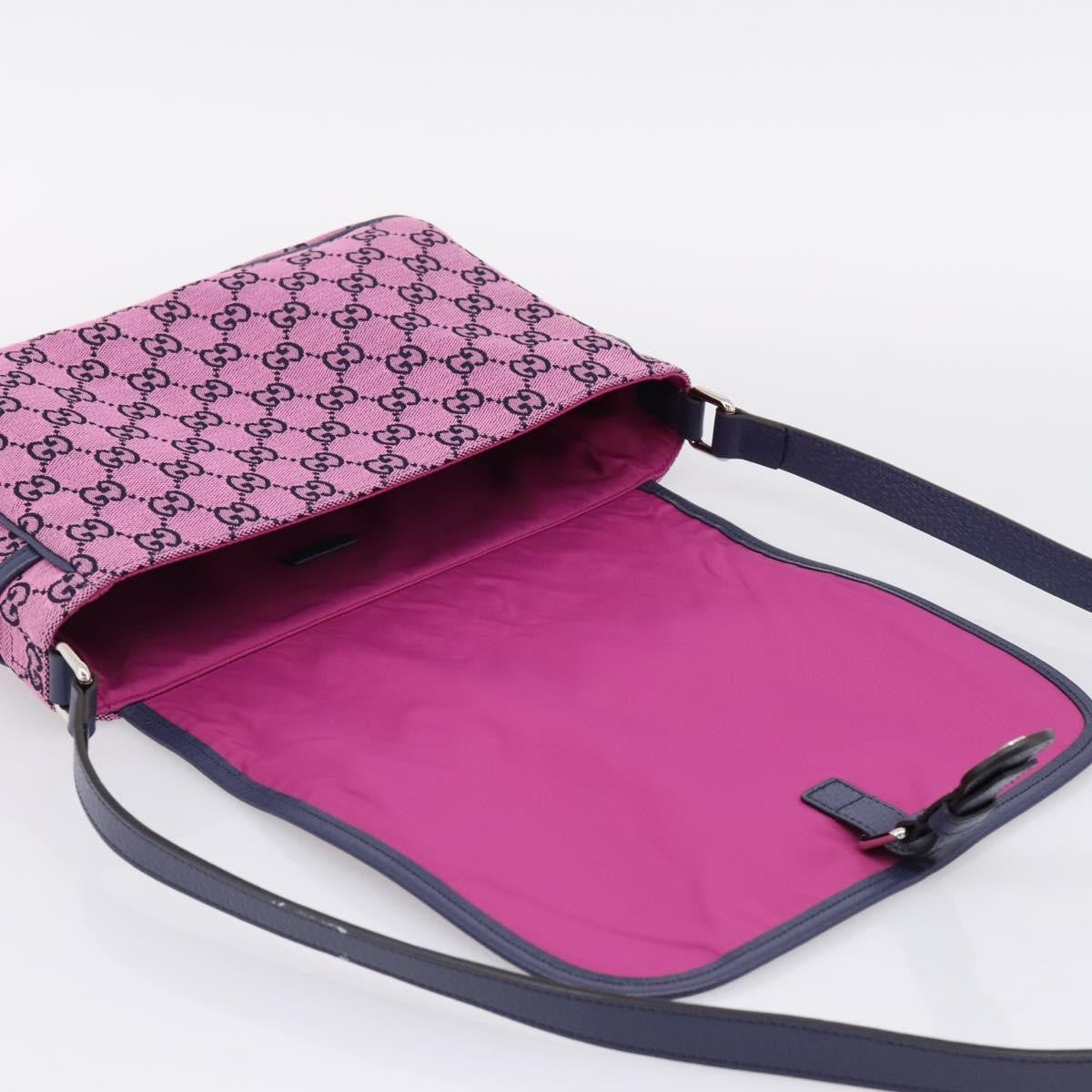 Gucci Children's Messenger Gg Canvas Pink Canvas Handbag (Pre-Owned)