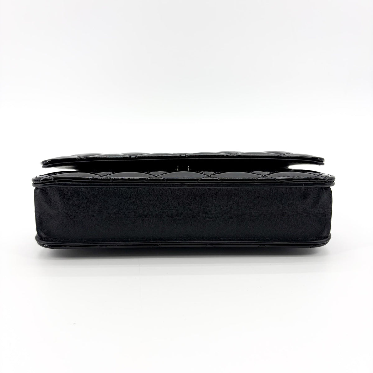Chanel So Black Wallet On Chain Quilted Patent Black Patent_Leather Crossbody Bag Bag (Pre-Owned)