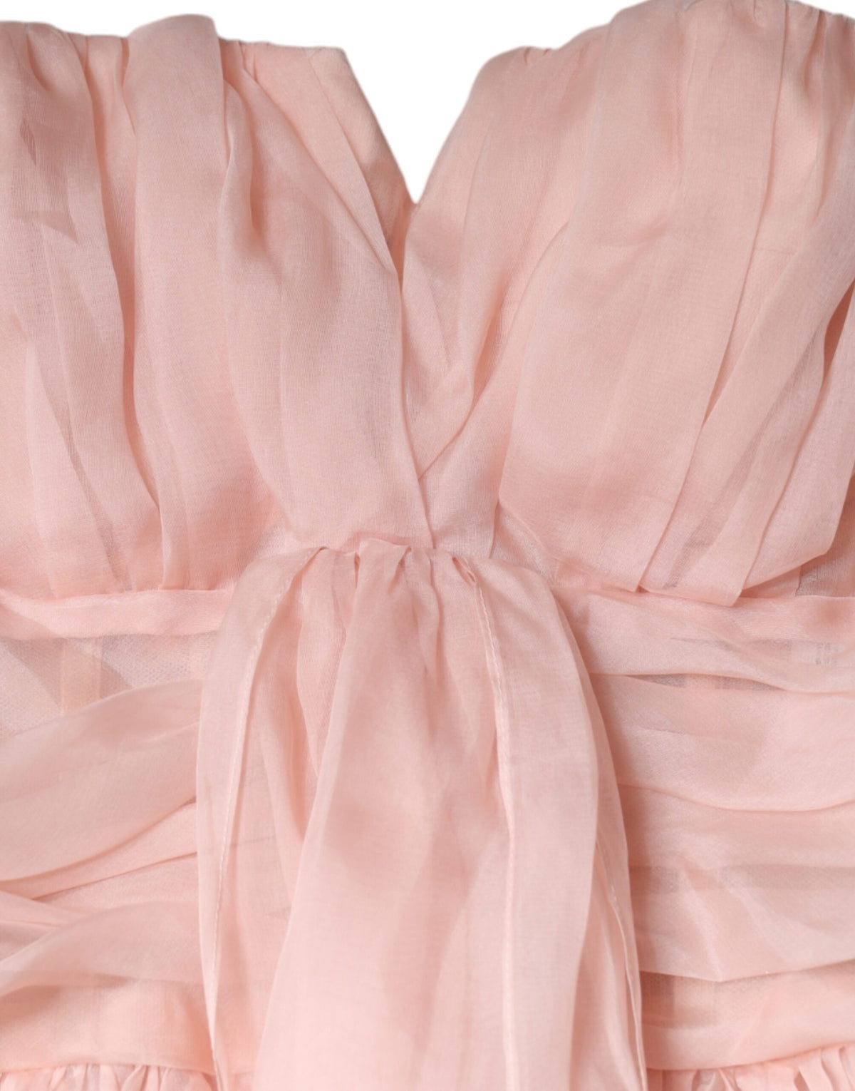 Dolce & Gabbana Pink Silk Strapless Maxi A-line Gown Women's Dress (Pre-Owned)