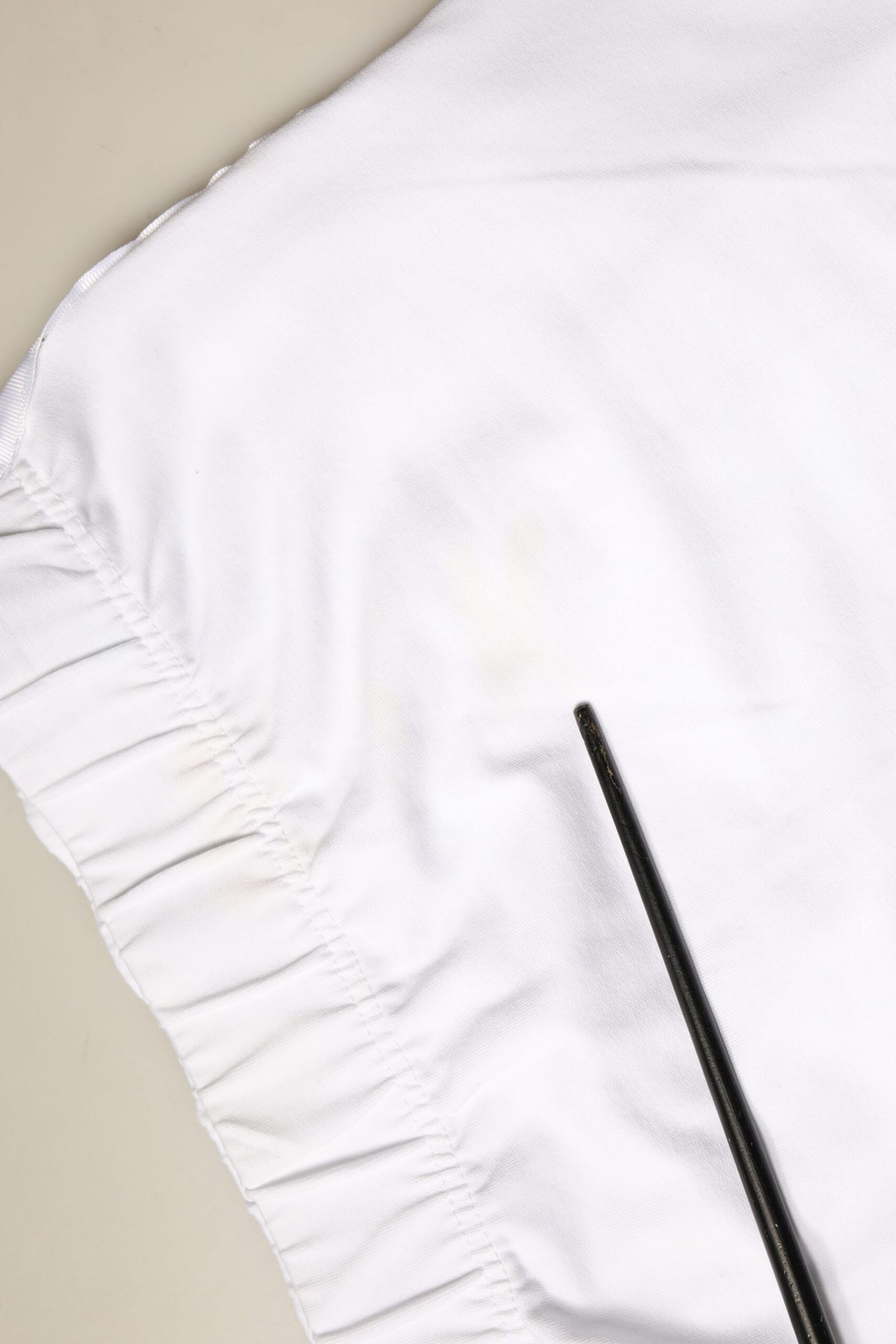 STK White Cotton Stretch High Waist Pencil Cut Knee Length Women's Skirt (Pre-Owned)