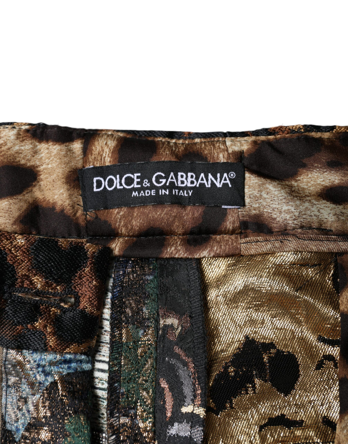 Dolce & Gabbana Multicolor Patchwork Jacquard High Waist Women's Pants
