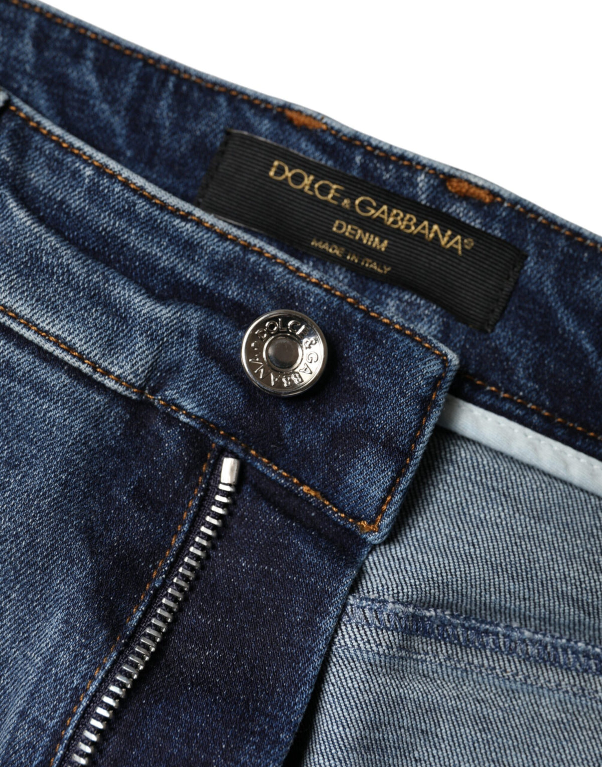 Dolce & Gabbana Dark Blue Cotton Tattered Skinny Denim Women's Jeans