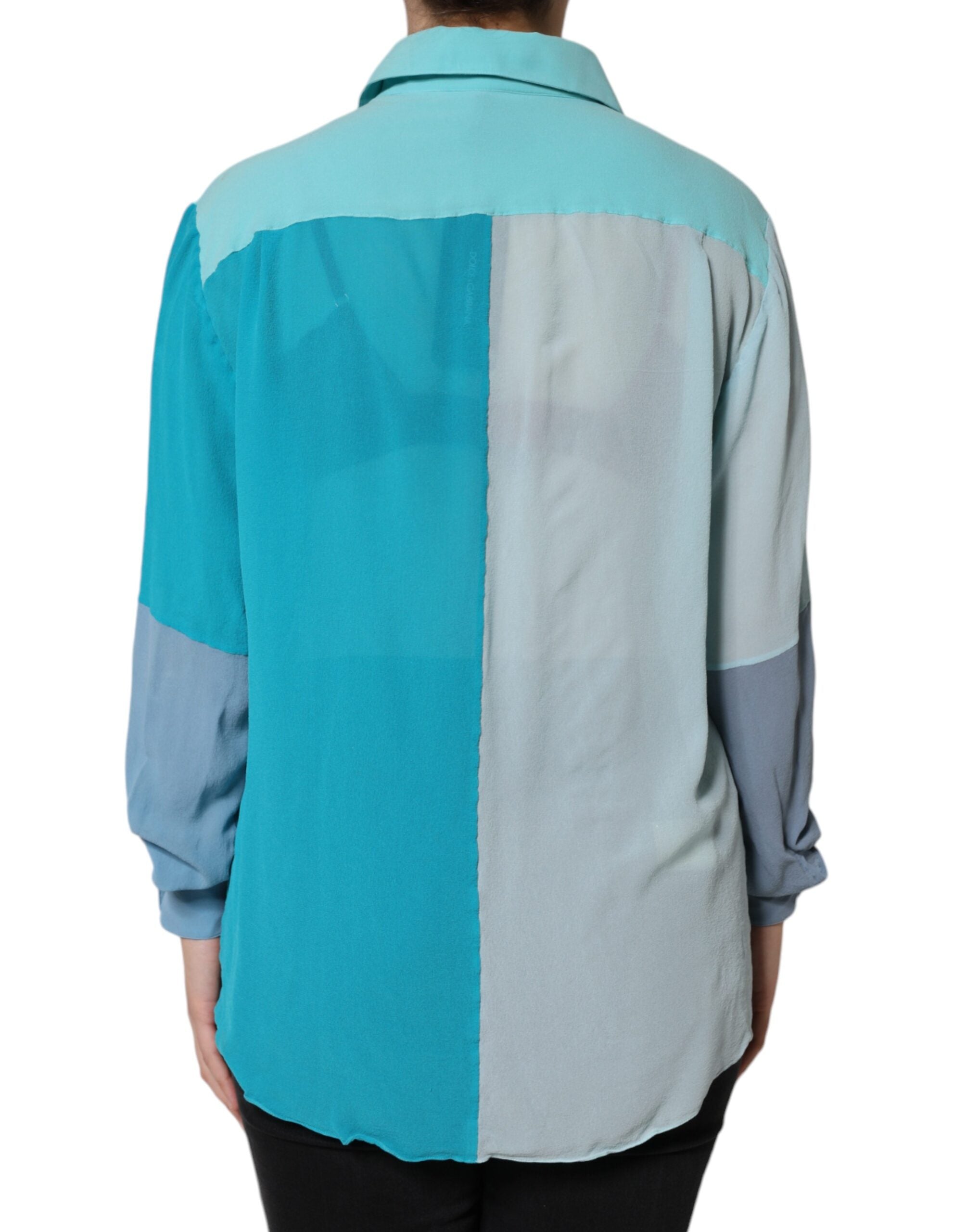 Dolce & Gabbana Multicolor Long Sleeve Button Blouse Women's Top