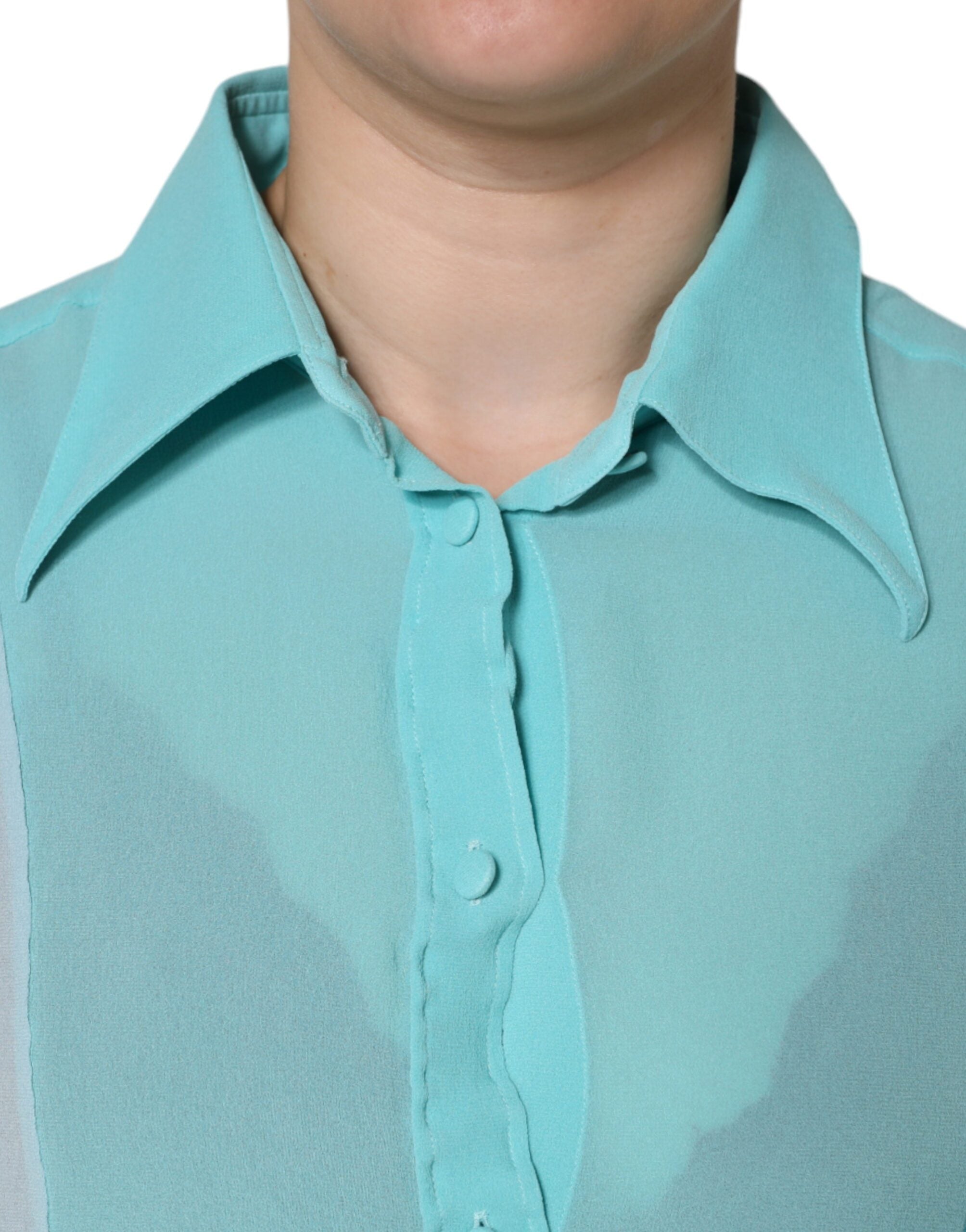 Dolce & Gabbana Multicolor Long Sleeve Button Blouse Women's Top