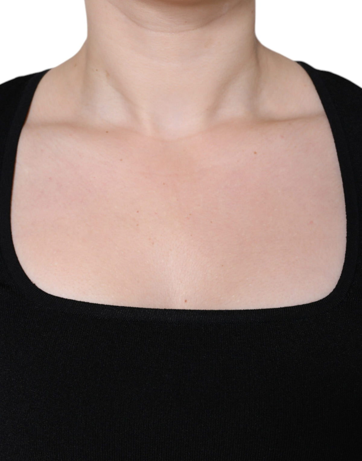 Dolce & Gabbana Black Long Sleeves Blouse Square Neck Women's Top