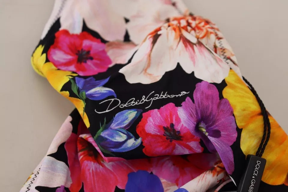 Dolce & Gabbana Black Floral Print Swimsuit Bikini Bottom Women's Swimwear