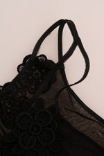 Dolce & Gabbana Elegant Black Silk Lace Chemise Women's Dress