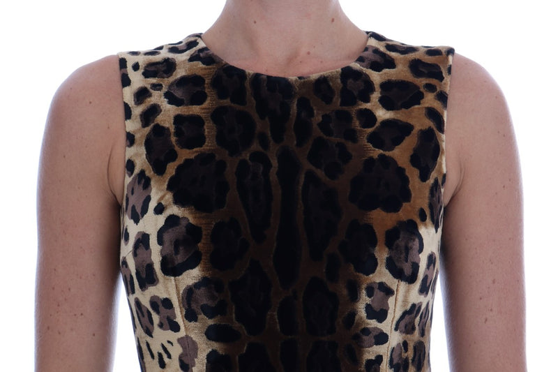Dolce & Gabbana Sleeveless Leopard Mini Sheath Women's Dress