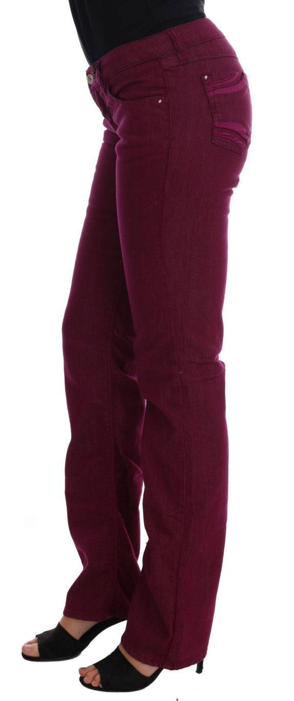 Costume National Sleek Red Straight Fit Luxury Women's Jeans