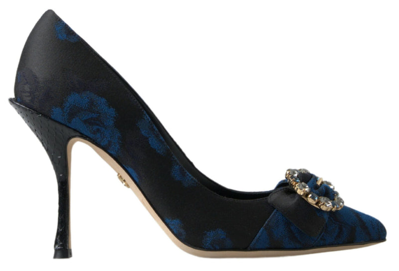Dolce & Gabbana Elegant Blue Crystal Embellished Women's Pumps