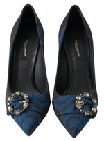 Dolce & Gabbana Elegant Blue Crystal Embellished Women's Pumps