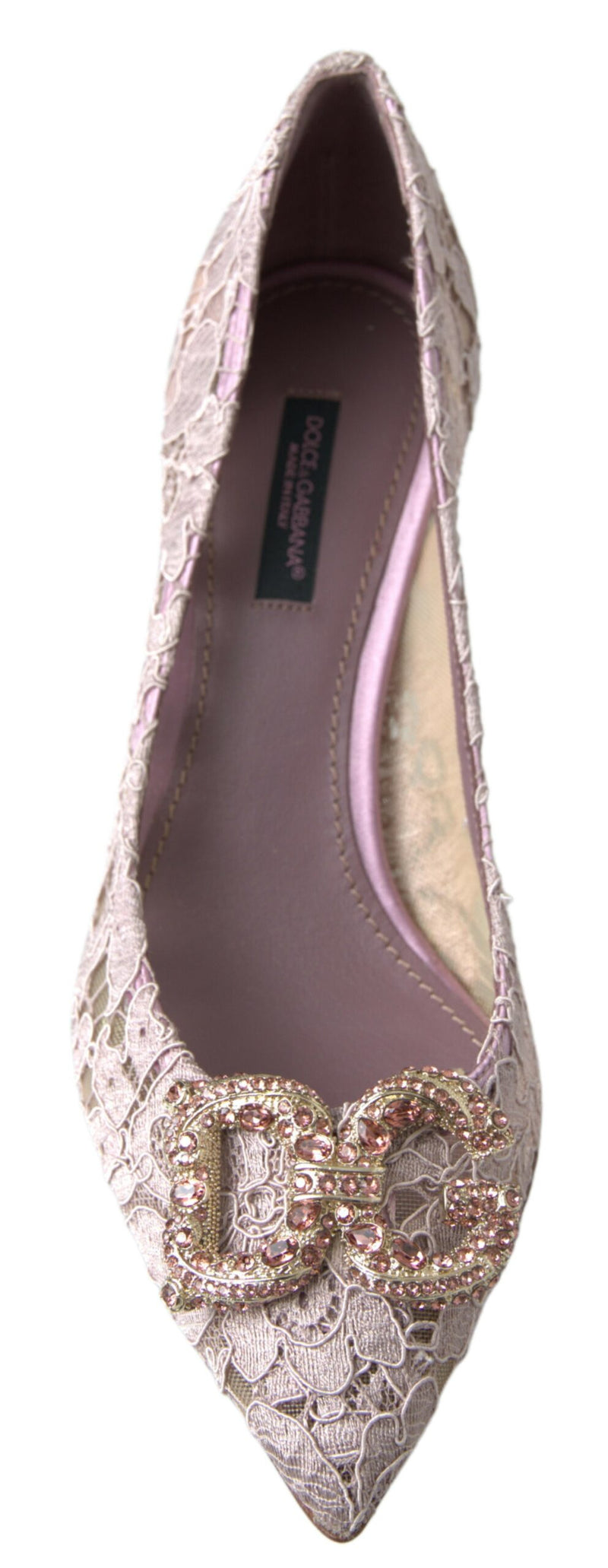Dolce & Gabbana Elegant Pink Crystal Embellished Women's Heels