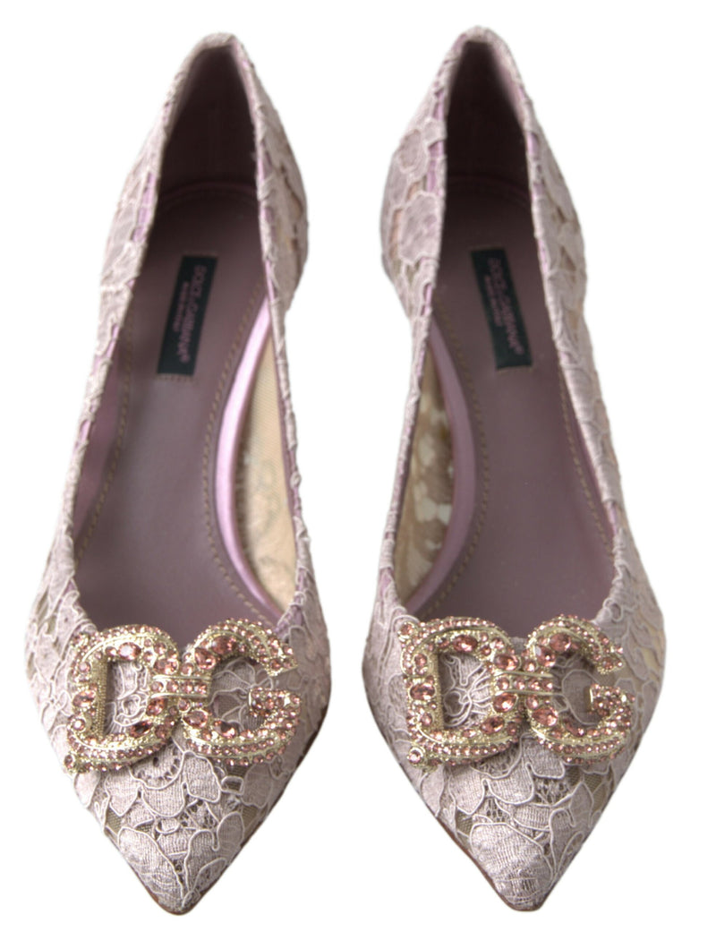 Dolce & Gabbana Elegant Pink Crystal Embellished Women's Heels
