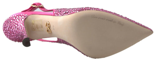 Dolce & Gabbana Elegant Slingback Heels in Pink Silk Women's Blend