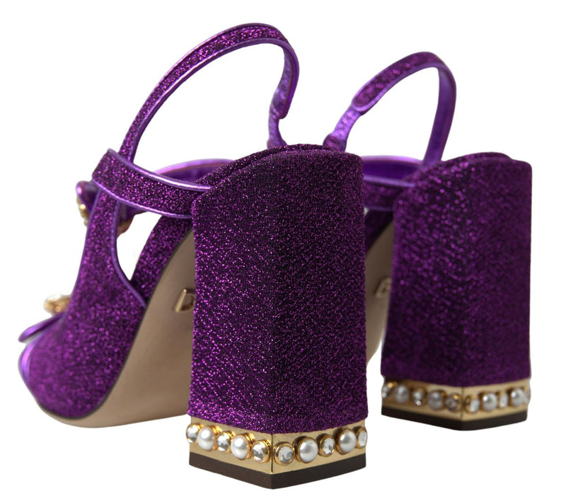 Dolce & Gabbana Elegant Purple Ankle Strap Women's Heels