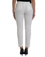 Dolce & Gabbana Elegant White Mid-Waist Tapered Women's Pants