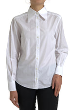 Dolce & Gabbana White Cotton Collared Long Sleeves Shirt Women's Top