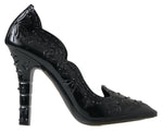 Dolce & Gabbana Elegant Black Crystal Cinderella Women's Pumps
