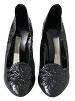 Dolce & Gabbana Elegant Black Crystal Cinderella Women's Pumps