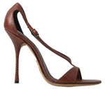 Dolce & Gabbana Elegant Strappy Leather Heels Women's Sandals
