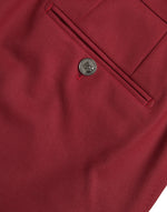 Dolce & Gabbana Red Wool Men Slim Fit Dress Men's Pants