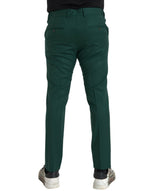 Dolce & Gabbana Green Wool Men Slim Fit Chino Men's Pants