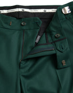 Dolce & Gabbana Green Wool Men Slim Fit Chino Men's Pants