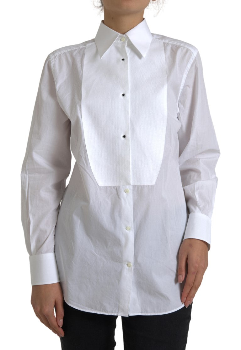 Dolce & Gabbana Cotton Collared Long Sleeves Shirt Women's White