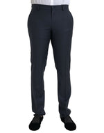 Dolce & Gabbana Blue Wool Men Skinny Dress Men's Pants