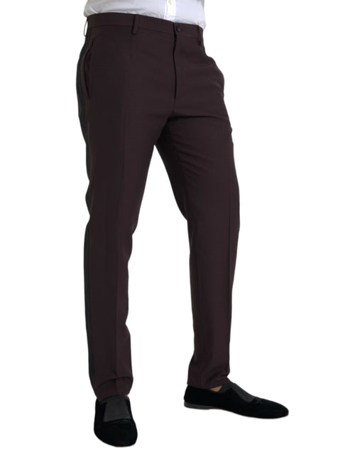 Dolce & Gabbana Dark Brown Wool Slim Fit Men's Pants